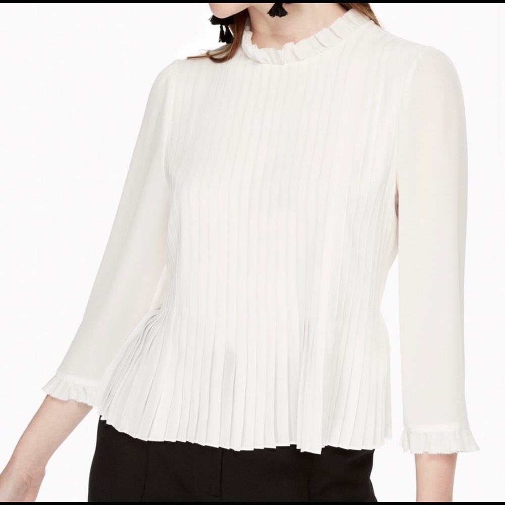 Kate Spade Georgette Pleated Blouse